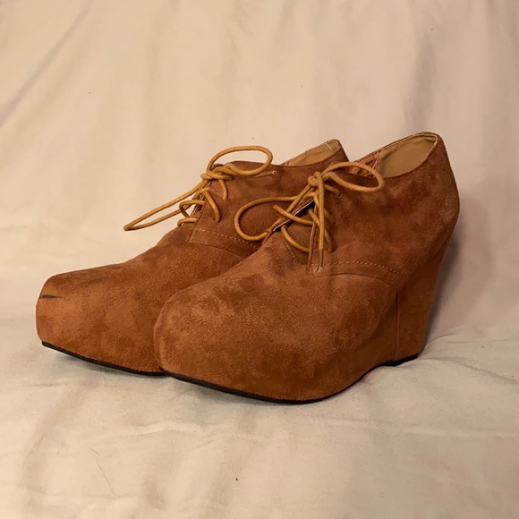 Charlotte Russe Shoes - Charlotte Russe wedge pumps, faux suede, size 10